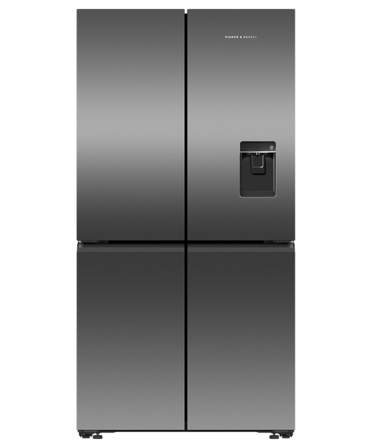 Fisher & Paykel - Refrig F&P Designer Quad Door Ice & Water Black Refrigerator/Freezer - RF605QNUVB1