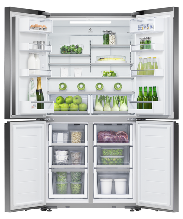 Fisher & Paykel - Refrig F&P Designer Quad Door Ice & Water Black Refrigerator/Freezer - RF605QNUVB1