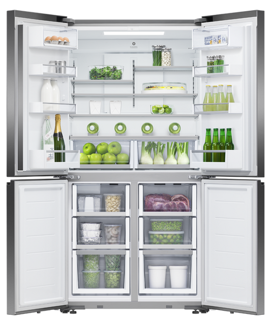 Fisher & Paykel - Refrig F&P Designer Quad Door Ice & Water Black Refrigerator/Freezer - RF605QNUVB1