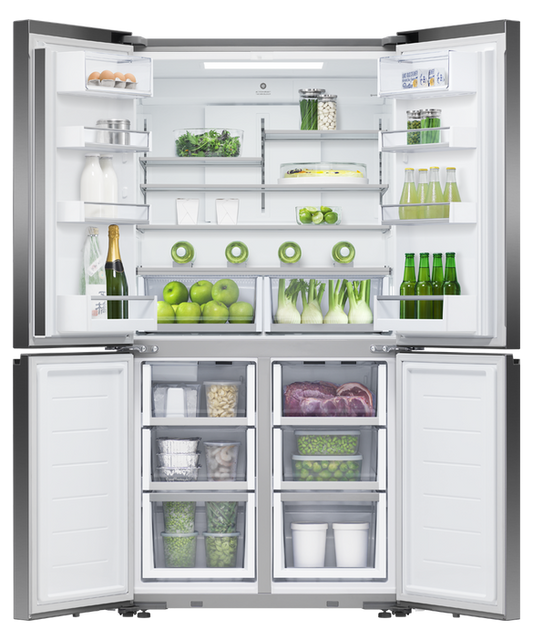 Fisher & Paykel Designer Quad Door Ice & Water Black Refrigerator/Freezer - RF605QNUVB1