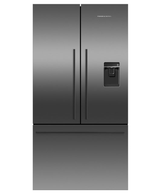 Fisher & Paykel - Refrig F&P Designer French Door Ice&Water Black Refrig/Fzr - RF610ADUB5