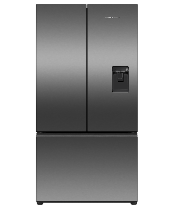 Fisher & Paykel Designer French Door Ice & Water Black Refrigerator/Freezer - RF610ANUB5