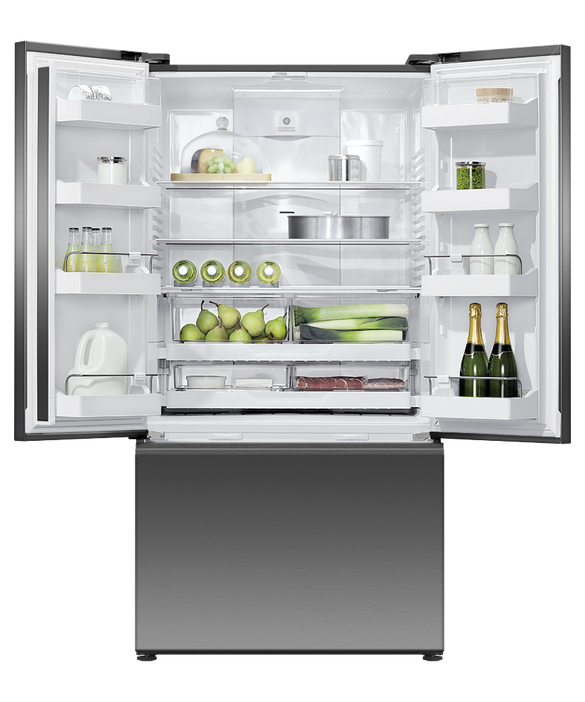 Fisher & Paykel Designer French Door Ice & Water Black Refrigerator/Freezer - RF610ANUB5