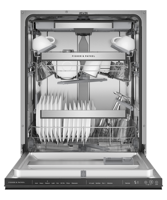 Fisher & Paykel Dishwasher Built Under Stainless Black Recessed Tall Top UI - DW60UNT4B2