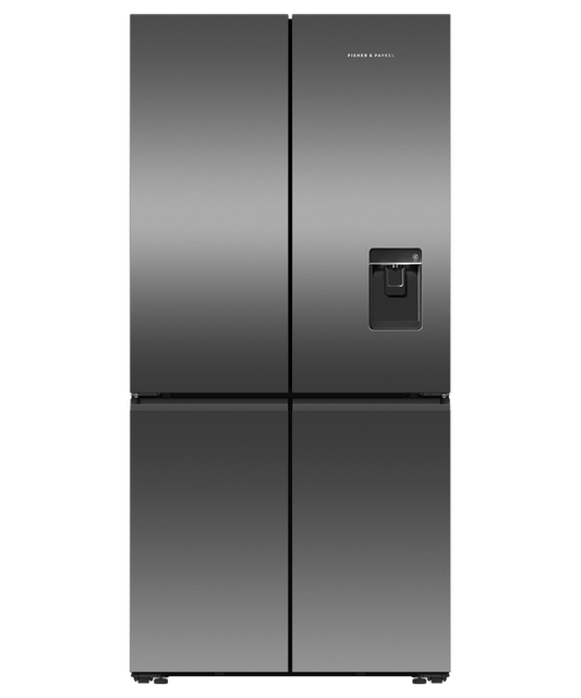 Fisher & Paykel - Refrig F&P Quad Door 690L VTZ I&W WiFi Black Stainless - RF730QNUVB1