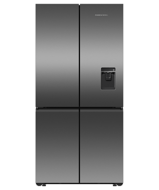 Fisher & Paykel Refrigerator Quad Door 690L VTZ I&W WiFi Black Stainless - RF730QNUVB1