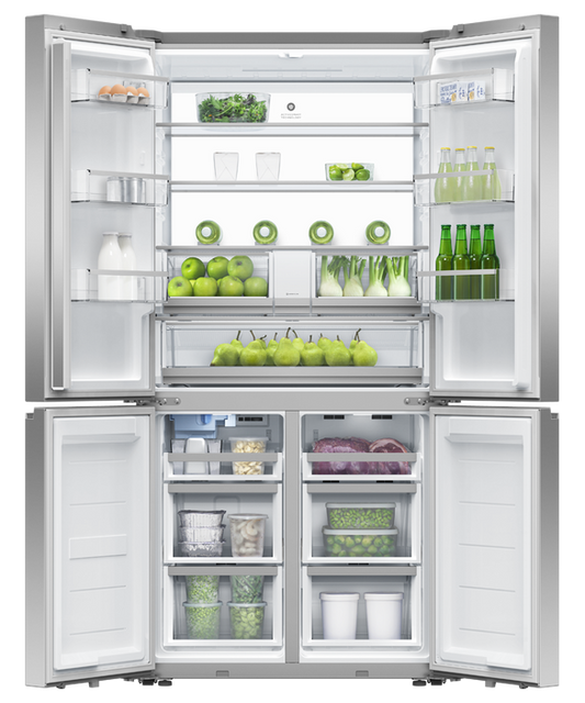 Fisher & Paykel - Refrig F&P Quad Door 690L VTZ I&W WiFi Stainless Steel - RF730QNUVX1