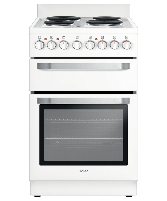 Haier Freestanding Range Electric Oven 60L 5 Function Solid plate Cooktop - HOR54B5MCW1